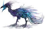  beak bird claws feathers glowy horn horns multiple_eyes nathradas plain_background solo white_background 