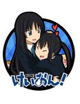  akiyama_mio bad_id bad_pixiv_id black_hair blonde_hair blush brown_hair hirasawa_yui hug k-on! kotobuki_tsumugi long_hair multiple_girls nakano_azusa prototype-d short_hair twintails 