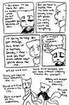 bittersweet_candy_bowl black_and_white bow cat comic dialog disaster_dominoes disasterdominoes duo english_text feline female lucy lucy_(bcb) male mammal mike mike_(bcb) monochrome plain_background scarf sketch taeshi_(artist) text white_background 
