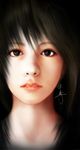  black_eyes black_hair face highres lips long_hair original portrait realistic signature solo ushiyama_masahiro 