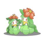  2girls flower lilligant multiple_girls nintendo plant_girl pokemon red_eyes 