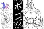  female huge_muscles kitetsu muscles oekaki rhino 