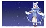 animal_ears blush gloves kituneno-lullaby original snow tail 