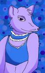  collar crossdressing girly looking_at_viewer male mammal marsupial opossum pinup pose possum purple purple_body purple_eyes solo teeth unknown_artist whiskers 