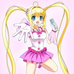  bad_id bad_pixiv_id blonde_hair blue_eyes foreshortening gloves idol jewelry long_hair mermaid_melody_pichi_pichi_pitch microphone miru nanami_lucia necklace solo twintails 