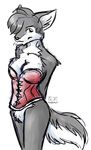  bottomless canine corset cute female hanazawa solo wolf 