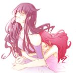  chiyo_(rotsurechiriha) dress hanasaki_tsubomi heartcatch_precure! holding hug long_hair precure purple_hair red_hair solo tears tsukikage_yuri 
