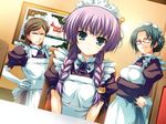  akatsuki_no_goei game_cg gray_hair green_eyes maid tomose_shunsaku tsuki 