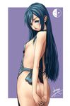  apron aragaki_ayase ass blue_eyes blue_hair breasts highres lasterk long_hair naked_apron ore_no_imouto_ga_konna_ni_kawaii_wake_ga_nai small_breasts solo 