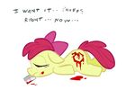  applebloom_(mlp) cub cutting equine female feral friendship_is_magic gore guro horse mammal my_little_pony pony solo unknown_artist young 