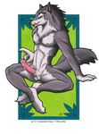  canine cum grey licking_lips male masturbation nude penis sitting solo tongue ultraviolet wolf 