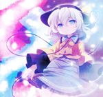  blue_eyes chaba_(hortensia) eyeball hat heart komeiji_koishi short_hair silver_hair solo third_eye touhou 