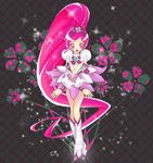  absurdres bad_id bad_pixiv_id boots bow brooch cure_blossom dress flower full_body hair_flower hair_ornament hair_ribbon hanasaki_tsubomi heart heartcatch_precure! highres jewelry knee_boots long_hair magical_girl patychanbr pink_bow pink_eyes pink_hair precure ribbon smile solo very_long_hair wrist_cuffs 