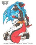  anthro female katana plain_background samurai solo sword tail temrin temrin_(character) weapon white_background 