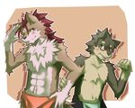  canine chest_tuft couple dog duo eyewear fur glasses hair male mammal navel red_hair silverio topless tuft 