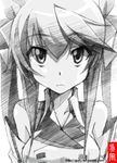  gofu greyscale huang_lingyin infinite_stratos monochrome sketch solo spot_color traditional_media twintails 