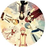  5boys akemi_homura akemi_homura_(male) circle circle_formation genderswap genderswap_(ftm) grief_seed highres kaname_madoka kaname_madou kyubey mahou_shoujo_madoka_magica male_focus miki_saya miki_sayaka multiple_boys personification sakura_kyouko sakura_kyousuke tomoe_mami tomoe_mamiya youichi_(bread1104) 