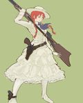  ankle_holster anne_of_green_gables anne_shirley braid derringer green_eyes gun handgun hat holster red_hair revolver rifle solo twin_braids weapon ymr 