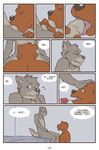  artdecade bear bed bedroom big_muscles canine comic english_text erection gay grizzly_bear male mammal muscles only_if_you_kiss penis retracted_foreskin text uncut what wolf 