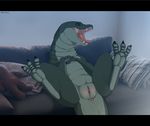  anus belun dinosaur female hi_res lying nude on_back pussy reptile scalie solo spread_legs spreading theropod tyrannosaurus_rex 