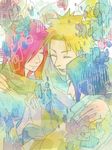  blue_hair flower konan nagato nagato_(naruto) naruto naruto_shippuuden red_hair sana-k-kkr tegaki yahiko yahiko_(naruto) 