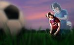  ball border_collie canine clothing crying dad dog duo father fluke football friend fur ghost grass husky male mammal paws sad shirt sky smile soccer soccer_ball soul spirit sunset tears wallpaper widescreen young 