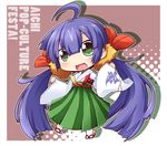  blue_hair copyright_request green_eyes hair_ornament long_hair mascot popukaru reku solo twintails very_long_hair 