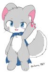  anthro blue_eyes blush chano chano_(character) chinchilla cloak clothing cub fur grey_fur grey_tail mammal multicolored_fur paws rodent standing whiskers white_fur young 