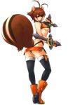  &dagger; blazblue blonde_hair boots breasts brown covered daggers ears eyes female hair makoto nanaya orange red rodent skirt squirrel stockings tail 