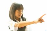  asian child japanese kawanishi_riko long_hair photo pointing school_uniform school_unifrom solo 