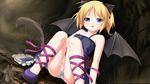  :o alternate_costume animal_ears ankle_lace-up bare_shoulders bat_wings blonde_hair blue_eyes blush cat_ears cat_tail cross-laced_footwear demon_girl dutch_angle emelita eushully game_cg kamidori_alchemy_meister masturbation panties short_hair sitting solo succubus tail underwear wet wet_clothes wet_panties wings yakuri 