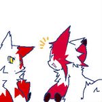  feral fur low_res markings nintendo plain_background pok&#233;mon pok&eacute;mon red_markings unknown_artist video_games white_background white_fur yellow_eyes zangoose 