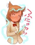  :3 animal_ears bad_id bad_pixiv_id blush brown_hair ear_blush ear_wiggle electricity empty_eyes extra_ears jitsudan kemonomimi_mode misaka_mikoto no_legs school_uniform short_hair solo to_aru_kagaku_no_railgun to_aru_majutsu_no_index uniform 