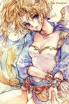  alternate_costume blonde_hair blue_eyes cape dissidia_012_final_fantasy dissidia_final_fantasy earrings final_fantasy final_fantasy_vi jewelry long_hair mochineko ponytail solo tina_branford 