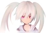  alternate_color alternate_hair_color bad_id bad_pixiv_id black_rock_shooter black_rock_shooter_(game) kame_nyanko long_hair portrait purple_eyes simple_background solo twintails white_hair white_rock_shooter 