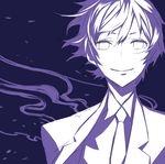  blue male_focus mawaru_penguindrum miwa_shirou monochrome solo takakura_shouma 