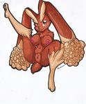  breasts female kyomana lopunny nude pok&eacute;mon pussy raised_leg solo spreading 