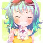  bad_id bad_pixiv_id blush closed_eyes goggles gumi headset solo tottsuan vocaloid 