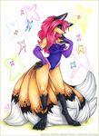  canine female fox jen_seng kitsune multiple_tails snout solo sutra tail 