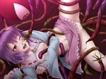  bad_id bad_pixiv_id blush censored eyeball flat_chest hairband komeiji_satori lying mochi.f navel nipples no_panties on_side one_eye_closed open_clothes open_shirt purple_hair pussy pussy_juice red_eyes shirt short_hair skirt solo spread_legs tentacle_sex tentacles tentacles_under_clothes third_eye touhou vaginal 