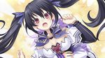  black_hair cleavage game_cg hyperdimension_neptunia long_hair twintails 