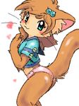  blue_eyes brown brown_hair cat cub feline female hair loli momiji_yu-ga original_character panties solo tail underwear whiskers 