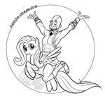  chain equine female feral fluttershy_(mlp) friendship_is_magic god_of_war horse human kratos male mammal monochrome my_little_pony pegasus pony sandals sandles unknown_artist wee wings 