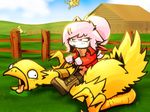  aeris_(vg_cats) avian beak bird boots cat chocobo corral crush day dead drooling feline female fence field final_fantasy fur hair inbred mammal outside pink_fur pink_hair saliva tongue tongue_out unknown_artist vg_cats vgcats video_games 