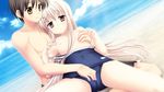  aqua blonde_hair censored game_cg schoolswimsuit tsukishiro_nanari 