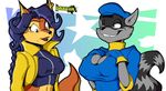  big_breasts breasts canine carmelita_fox crossgender daxzor duo female fox mammal raccoon sly_cooper sly_cooper_(series) 