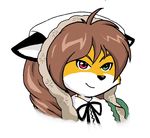 canine desu female fox furseiseki green_eyes heterochromia parody red_eyes shep solo 
