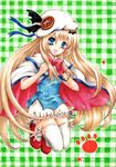  blonde_hair blue_eyes cape casual hat ichiha_sanami kud_wafter little_busters! long_hair noumi_kudryavka solo thighhighs traditional_media 
