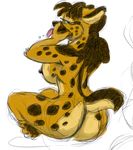  anthro breasts butt female hyena side_boob solo tail wolfkidd 