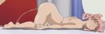  animated animated_gif ass blush cosplay_sex_machine eyes_closed gif jinkou_shoujo long_hair lying nude peeing pink_hair seri_(jinkou_shoujo) solo thgihs 